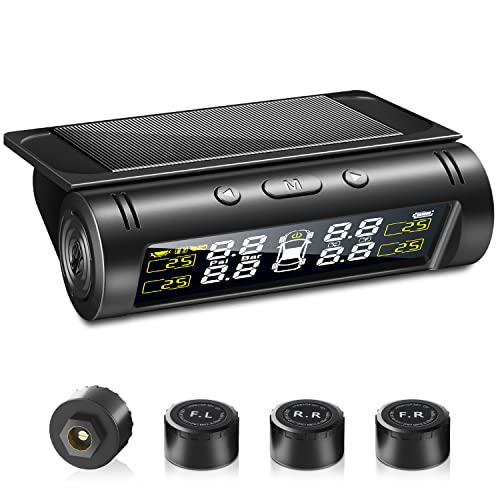 タイヤ空気圧モニター TPMS 【2024新登場&日本語警告音】 タイヤ空気圧センサー 車 リアルタイムタイヤ空気圧監視 タイヤ 空気圧 太陽エネルギー/USBダブル充電 ソーラー充電 日本語音声案内式 音声警報 振動感知 多車種対応 技適承認取得 1.1-6.7Bar 盗難防止センサー IP67防水 取り付け簡単 (ブラック) 1枚目 画像