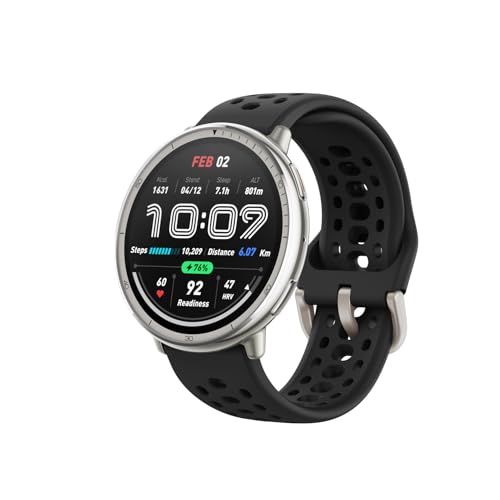 Amazfit Active 2 44mm スマートウォッチ 2000nit高輝度 GPS内蔵 オフラインマップ AIによる音声操作と睡眠/運動管理 心拍 睡眠 健康管理 160+スポーツモード ナビゲーション ルートインポート 10日間バッテリー持続 丸型(ブラックシリコン) 画像1