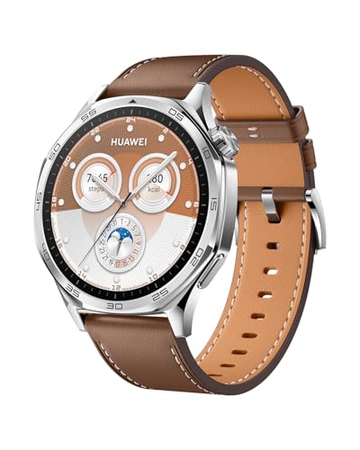 HUAWEI WATCH GT 5 46mm スマートウォッチ ゴルフナビ機能搭載 高精度GPS内蔵 高度なランニング体験 24時間健康管理 睡眠時呼吸乱れ検知 スポーツ用スマートウォッチ 最長14日間持続バッテリー iOS/Android対応 ブラウン 1枚目 画像