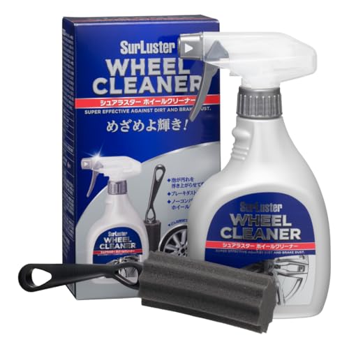 SurLuster(シュアラスター) ホイールクリーナー 400ml スプレー 弱アルカリ性 ノーコンパウンド ブレーキダスト 油汚れ 専用スポンジ付き 洗車 泡 車 バイク S-65 1枚目 画像