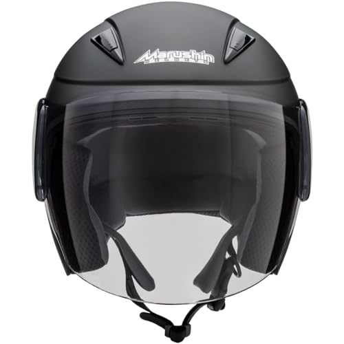 マルシン(MARUSHIN) バイクヘルメット セミジェット M-520 マットブラック フリーサイズ (57-60cm未満) M520 5209 中間 画像