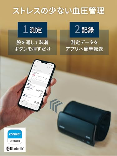 オムロン 上腕式血圧計 HEM-7600シリーズ ブラック HEM-7600T-BK 中間 画像