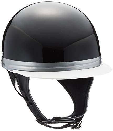 バイクパーツセンター(Bike Parts Center) ヘルメット ハーフ コルク半 三つボタン ブラック フリーサイズ (頭囲 57cm~60cm未満) 701009 画像1