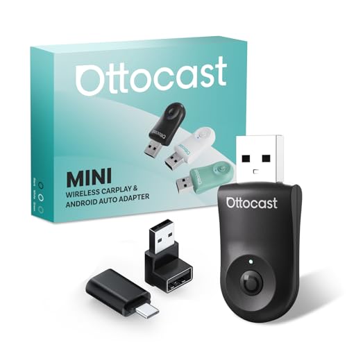 【公式】OTTOCAST オットキャスト Mini 2025最新 ワイヤレスCarPlay/Android Autoアダプター ミニ 純正有線CarPlay/Android Auto対応車専用 Bluetooth音楽/通話対応 プラグ＆プレイ 自動接続 技適認証取得済 画像1