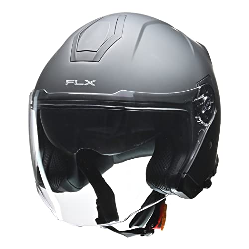 リード工業(LEAD) バイク用 インナーシールド付き ジェットヘルメット FLX マットブラック LLサイズ (61-62cm未満) 中間 画像