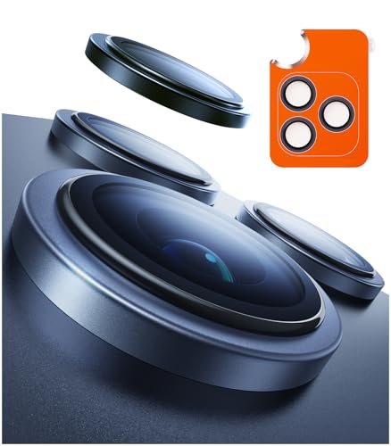 TORRAS For iPhone 17 Pro カメラ保護 iPhone 17 Pro Max 用 カメラカバー 「48MPをそのまま守る」米軍MIL規格 宇宙航空材料 アンチグレア 曇り防止 黒縁取り 1セット For いPhone17pro カメラカバー いPhone17promax 用 レンズフィルム ディープブルー LensGuard 画像1