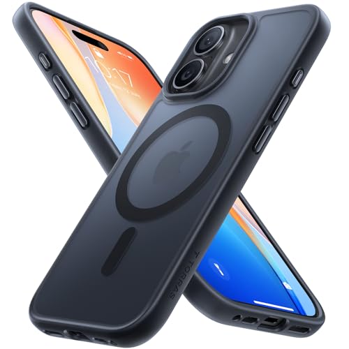 TORRAS iPhone 17 用ケース 【米軍進化耐衝撃・高性能Magsafe対応】指紋防止 黄変防止 米軍保護工学 マグネット搭載 衝撃吸収 頑丈 カメラコントロールボタン付き ストラップホール 半透明 Guardian-Mag ブラック 1枚目 画像