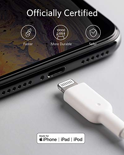 Anker PowerLine II ライトニングUSBケーブル【Apple MFi認証取得 / 超高耐久】iPhone / iPad / iPod各種対応 (1.8m ホワイト) 中間 画像