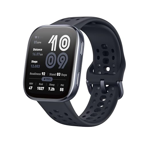 Amazfit Bip 6 スマートウォッチ 2000nit高輝度 GPS内蔵 オフラインマップ AIによる音声操作と睡眠/運動管理 心拍 睡眠 ストレス 健康管理 140+スポーツモード ナビゲーション ルートインポート 14日間バッテリー持続 (ブラック) 画像1