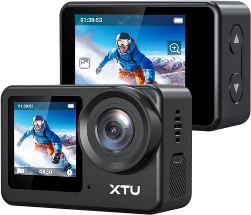 XTU S6 アクションカメラ 4K 20MP アクションカム 【Ambarella H22 CPU&SONY IMX386 センサー】SuperSmooth手ぶれ補正4.0 スポーツカメラ 外部マイク対応 縦向き撮影 音声制御機能 WiFi搭載 HDMI出力 8倍ズーム 170度広角 ウェアラブルカメラ リモコン/1350mAhバッテリー付 豊富なアクセサリー 画像1