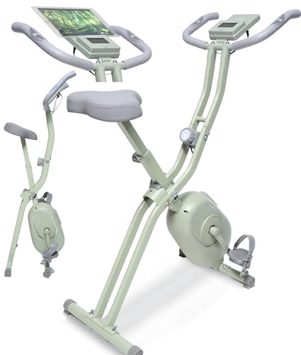 【MONOQLO年間ベストバイ2024受賞】STEADY フィットネスバイク エアロバイク 家庭用 静音 折り畳み Designed in Japan 独自開発の非接触式airホイール サイクリングマシン (05.ｸﾞﾘｰﾝ/背もたれなし) 画像1