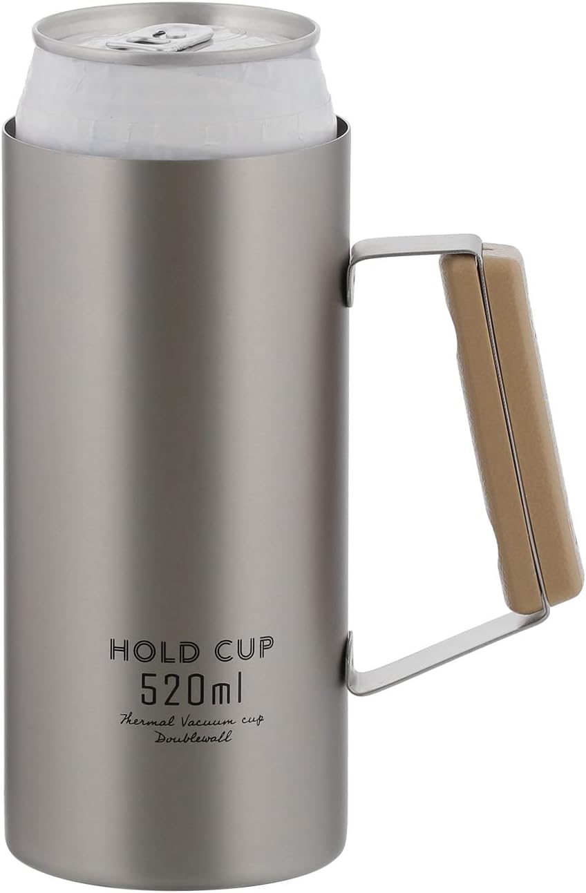 ベストコ 缶ホルダー タンブラー 保冷 ジョッキ ビール 520ml ステンレス NQ-0007 HOLD CUP 画像1