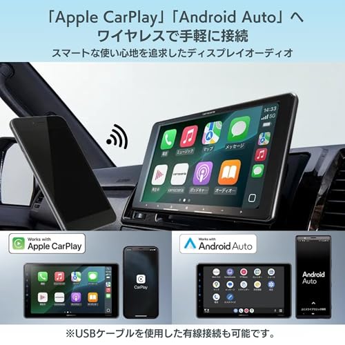 Pioneer ディスプレイオーディオ DMH-SF600 9インチ フローティング 1D ワイヤレス AppleCarPlay AndroidAuto Buletooth カロッツェリア 中間 画像