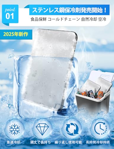 保冷剤 驚異の保冷力 最高な冷却用品 防災 長時間 保冷ステンレス製アイス保冷剤 長持ち 繰り返し使用可2個セット買い【日本語取扱説明書付き】 (2) 最後 画像