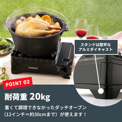 イワタニ Iwatani 岩谷 カセットコンロ カセットフー タフまる ケース付き キャンプ アウトドア BBQコンロ 停電対策 ブラック 日本製 CB-ODX-1-BK 中間 画像