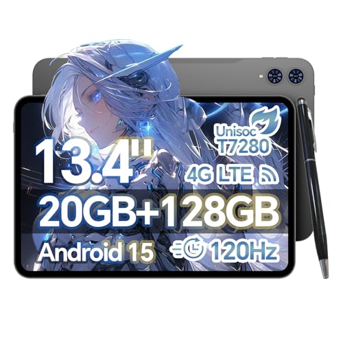 TECLAST T65 13 インチ タブレット 120Hz 画面リフレッシュレート,タブレット Android 15, 20GB RAM+128GB ROM, T7280 (T620) プロセッサ Tablet, SIM カード対応, 3.5mm イヤホンジャック, 大画面で学習・ワークに最適・タッチペン付き 画像1