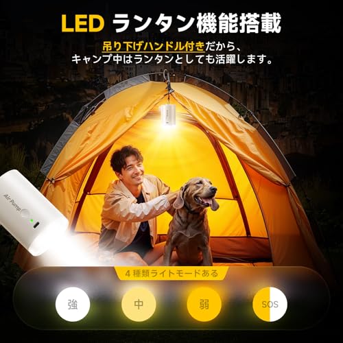 電動ポンプ 電動エアーポンプ 【過熱保護&増圧機能&ライト付き】電動空気入れ 空気抜き 両対応 高速充填 超軽量 USB充電式 携帯式エアーポンプ 小型 バッテリー大容量 連続使用可能1時間 インフレーターマット 浮き輪 プール ゴムボート エアベット ビニールブール 真空圧縮袋適用 5種類ノズル付き 日本語取扱説明書付き 最後 画像