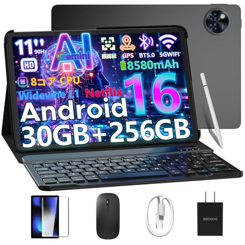 【Android16 セット版 世界初登場】DOOGEE U11PRO 11インチ アンドロイド 16 タブレット 、30GB+256GB+2TB TF拡張、8コアCPU T7200、Gemini AI+Netflix+Widevine L1、90Hzの高リフレッシュレート、8580mAh+Type-C充電+OTG、5GWiFi+BT5.0+GMS、タブレット 11インチ wi-fiモデル 画像1