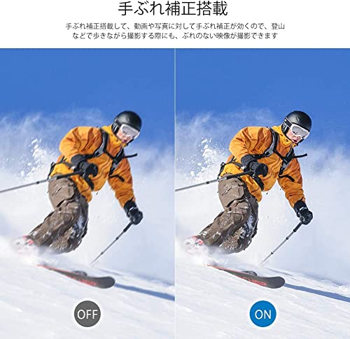 AKASO EK7000 Pro 4K アクションカメラ + 64GBメモリカード 2000万画素 タッチパネル式 Type-C外部マイク対応 手ブレ補正 WIFI搭載 広角レンズ 40m防水 水中カメラ HDMI出力 スポーツカメラ リモコン付き 2つ1350mAhバッテリー 豊富なアクセサリー ウェアラブルカメラ 中間 画像