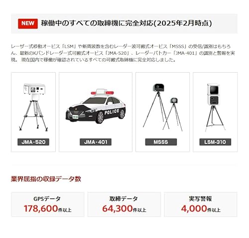 2025年モデル ユピテル YPK-21T GPSレーザー&レーダー探知機 すべての取締機に完全対応 無駄な警報を85%カット 無線LAN搭載 ワンボディ 取説ダウンロードタイプ 中間 画像
