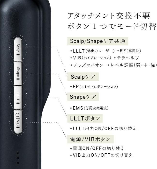 STELLA BEAUTE レーザー & EMSリフトブラシ PRO LLLT 電気ブラシ 家庭用 リフトブラシ ステラボーテ ステラ レーザーブラシ 低出力レーザー EMS RF高周波 テラヘルツ プラズマイオン 美髪 頭皮ケア (モンサントグレー) 中間 画像