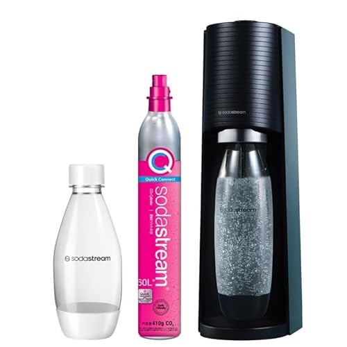 [公式] ソーダストリーム TERRA(テラ) スターターキット ブラック｜マシン本体 60L ガス1本 ボトル2本 (1.0L&0.5L) ｜ 炭酸水メーカー 電源不要 カートリッジ不要 ガスシリンダー式 ボトル＆ガスの着脱ワンタッチ 食洗器対応ボトル 炭酸メーカー ソーダメーカー 炭酸水 強炭酸 強炭酸水 Soda stream sodastream 画像1