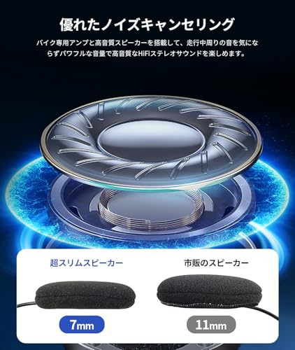JESIMAIK バイク インカム R16Pro バイク用インカム 音楽ながら通話 FMラジオ 6人同時通話 デュアルチップ Qualcomm 7mm快適スピーカー ワンタッチ全部ペアリング 通信自動復帰 通信距離1500m IP67防水防塵 音楽共有 日本語音声案内 ENC&DSP&CVCノイズキャンセル HIFI音質 Siri対応 異なるインカム接続 Bluetooth 日本語説明書 中間 画像