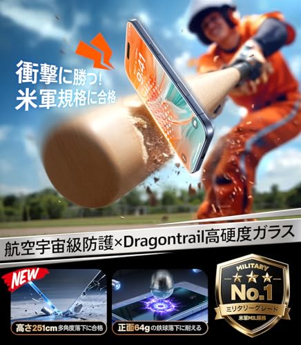 【米軍耐衝撃 & 覗き見防止】TORRAS For iPhone 17 Pro ガラスフィルム iPhone17pro 用 保護フィルム 航空宇宙ガラス 米軍規格 さらさら 指紋防止 全面保護 新型ガイド枠 アイホン17pro 用 保護フィルム 9H越え 携帯落下/破損防止 飛散防止 いphone17Pro 用 フィルム GlassGo Ultra Privacy(1枚 2025 6.3インチ) 中間 画像