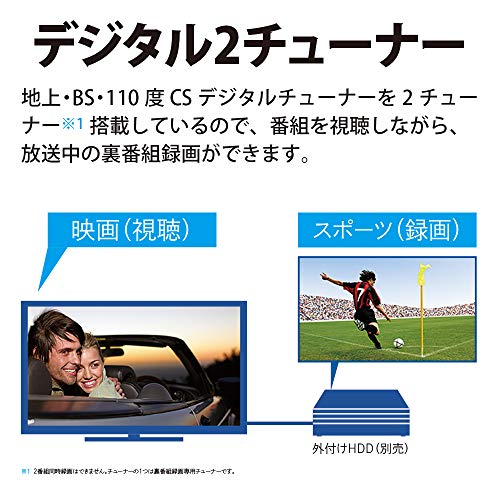 シャープ 32V型 液晶 テレビ AQUOS 2T-C32DE-B ハイビジョン 外付けHDD裏番組録画対応 2021年モデル ブラック 中間 画像