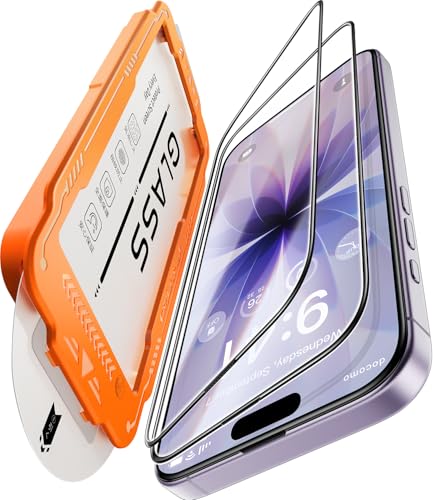 iphone 17 ガラスフィルム 【米軍No.1規格航空材料&独創的なガイド枠】 2枚セット いphone17 保護フィルム 全面保護 最強硬度10H 耐衝撃 气泡なしZeniss 自動吸着 貼付け簡単 iphone17フィルム 超クリア画質 高光沢 ブルーライトカット 目の疲れ軽減 強化ガラス アイフォン17 携帯フィルム 指紋防止 破損防止 飛散防止 超フィット感 極細黒縁あり 6.3インチ 画像1