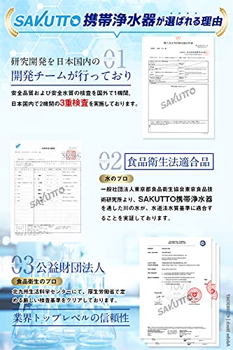 SAKUTTO 携帯浄水器 防災グッズ 浄水器 濾過器 アウトドア 【日本正規品】TBS冒険少年・脱出島で紹介 中間 画像