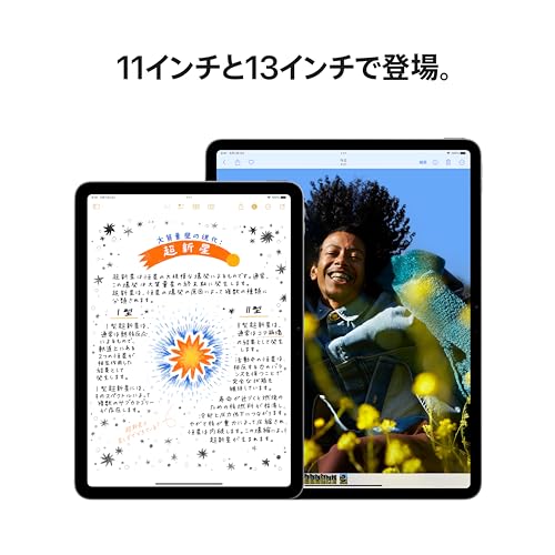 Apple 2024 13 インチiPad Air (M2): Liquid Retina ディスプレイ、128GB、横向きの 12MP フロントカメラ/12MP バックカメラ、Wi-Fi 6E、Touch ID、一日中使えるバッテリー - スペースグレイ 中間 画像