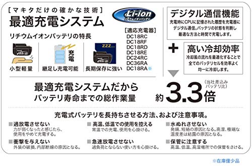 マキタ リチウムイオンバッテリBL1860B 18V 6.0Ah A-60464 中間 画像