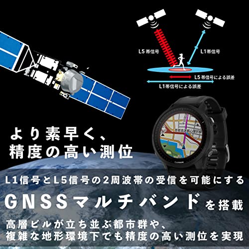 ガーミン(GARMIN) Forerunner 955 Dual Power ランニングウォッチ Black【日本正規品】 バンドサイズ22mm 中間 画像
