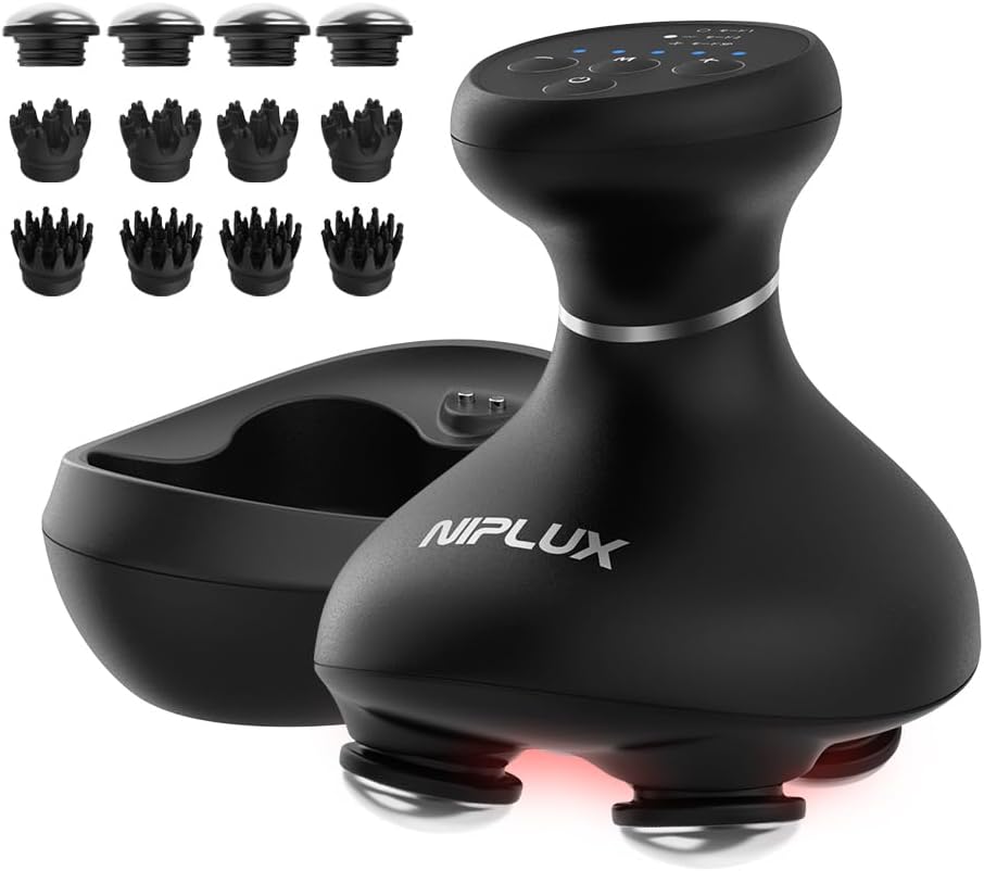 【九州大学博士監修】NIPLUX EMS ヘッドスパ 電動頭皮ブラシ 頭皮ケア フェイスケア 高輝度赤色LED IPX7防水 3D振動 コードレス 美容家電 全身適用 株式会社日創プラス ニップラックス EMS HEAD SPA PREMIUM 画像1