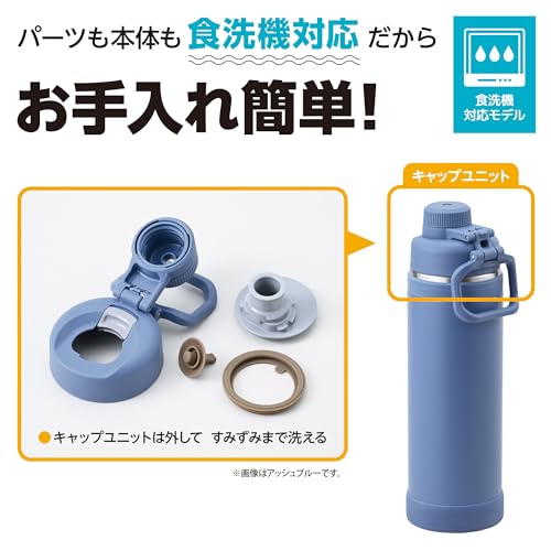 【ハンドル付き・食洗機対応】 サーモス 水筒 真空断熱スポーツボトル 1.5L ブラック 持ち運びに便利なキャリーループ 直飲み 飲み口が外せて洗いやすい 保冷専用 FJU-1500 BK 中間 画像