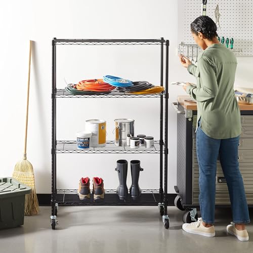 Amazonベーシック 4段スチールラック 棚 メタルラック キッチンラック 耐荷重635kg 幅91.4 x 奥行35.6 x 高さ137.2cm ブラック 最後 画像