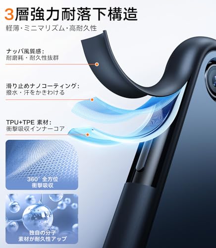 【2025米軍進化耐久性】TORRAS iPhone se se3 se2 8 7 ケース 半透明 耐衝撃 マット感 黄ばみなし レンズ保護 ストラップホール付き スマホケース iphonese第3世代 ケース アイフォン 7 8 se2 se3 se 用 4.7インチ カバー (マットブラック) 中間 画像