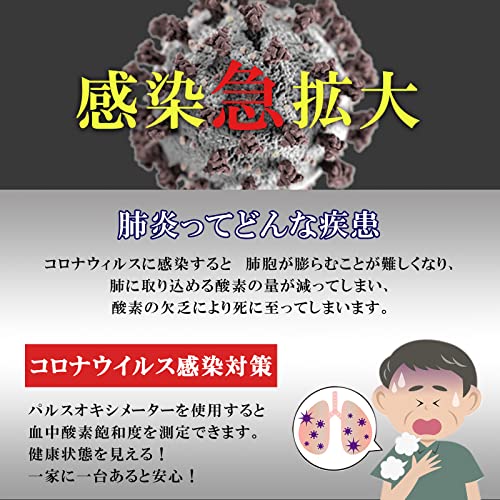 メディケン(MEDIKEN)【豪華付属品4点セット】 パルスオキシメーター 心拍計 脈拍測定器 家庭用 旅行、在宅、登山、 LEDディスプレイ 見やすい 高精度 最後 画像