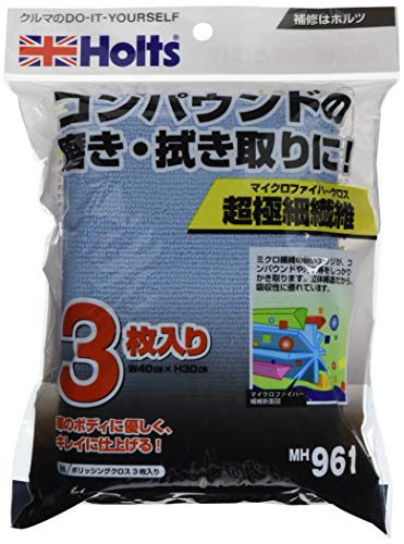 【おすすめ3点セット】ホルツ 液体コンパウンド リキッドコンパウンドミニセット 細目・極細・超極細3本セット & マイクロファイバークロス & コンパウンド用スポンジ 中間 画像