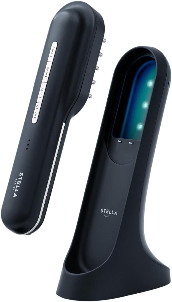 STELLA BEAUTE レーザー & EMSリフトブラシ PRO LLLT 電気ブラシ 家庭用 リフトブラシ ステラボーテ ステラ レーザーブラシ 低出力レーザー EMS RF高周波 テラヘルツ プラズマイオン 美髪 頭皮ケア (モンサントグレー) 画像1