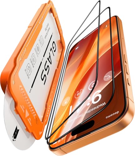 iphone 17 Pro ガラスフィルム 【米軍No.1規格航空材料&独創的なガイド枠】 2枚セット いphone17 pro 保護フィルム 全面保護 最強硬度10H 耐衝撃 气泡なし 自動吸着 貼付け簡単 iphone17proフィルム 超クリア画質 高光沢 ブルーライトカット 目の疲れ軽減 強化ガラス アイフォン17 プロ 指紋防止 破損防止 飛散防止 超フィット感 6.3インチ 画像1