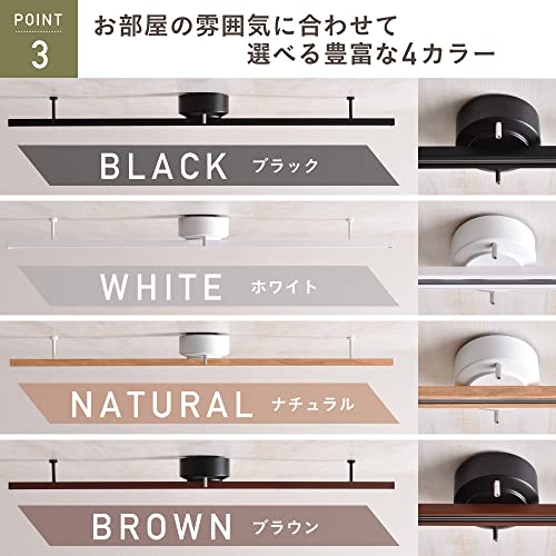 【Amazon限定ブランド】ダクトレール ライティングレール 1.5m 可動範囲146cm ライティングバー スポットライトレール レール照明 ライティングダクト オシャレ 照明 工事不要 間接照明 天井照明 Kalos WH 150 中間 画像