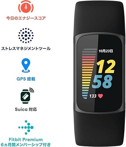 Fitbit Charge 5 ブラック-グラファイト日本正規品 メーカー保証1年 最大7日間のバッテリー Suica対応 GPS搭載 健康指標ダッシュボード 心拍計測と睡眠スコア 活動量計 最後 画像