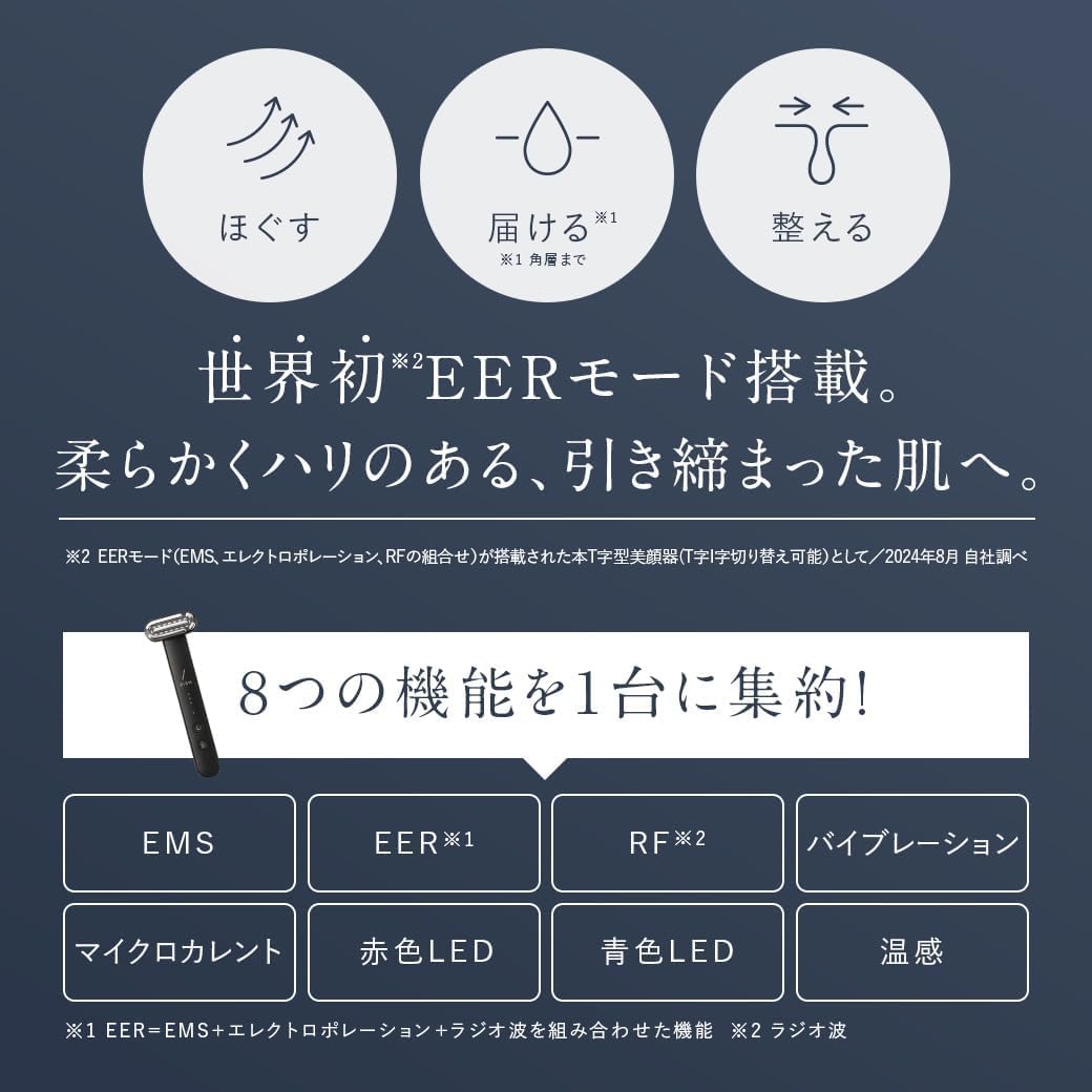 DISM 美顔器 医師監修 1台8役 EMS EER リフトアップ スキンケアデバイス 多機能美顔器 美容医療発想 リフトケア 赤色LED 青色LED マイクロカレント タイプC充電 ディズム 中間 画像