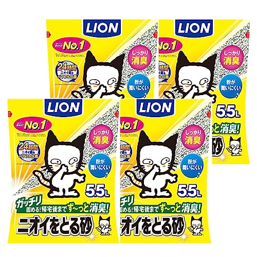 ライオン 猫砂 ニオイをとる砂 5.5Lx4袋 ケース販売 鉱物タイプ LION PET 1枚目 画像