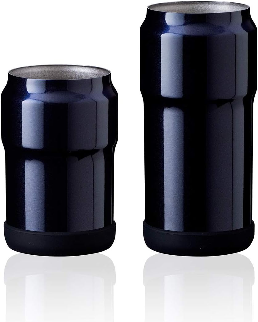 アトラス 保冷缶ホルダー ネイビー 350ml 500ml缶 冷たい 真空断熱 アウトドア AWCH-350-500NVset 中間 画像
