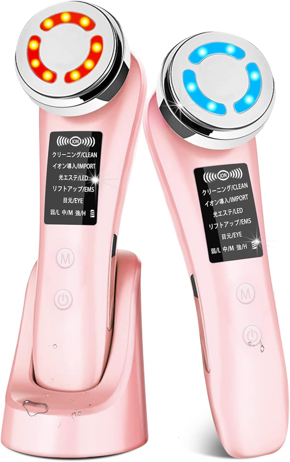 Munyday 美顔器 リフトアップems 美顔器 1台8役 超音波美顔器 温熱ケア LED光 EMS イオン導入 イオン導出 5つモード3段階レベル 超音波振動 毛穴 V顔 USB充電式 自宅用美顔器 多機能美容器 画像1