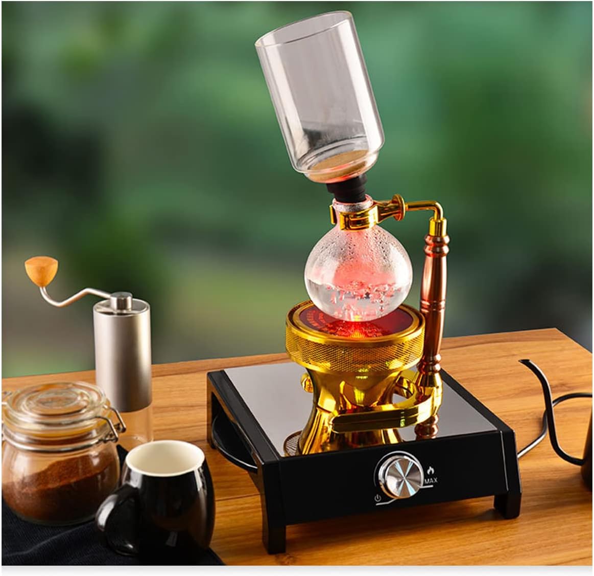 電気サイフォン コーヒー ヒーター、400Wポータブルハロゲンビームヒーターバーナー赤外線加熱 画像1