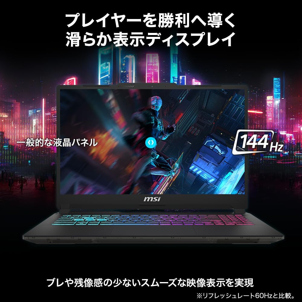 MSIゲーミングノートPC Cyborg15 1.98kg Corei7 RTX4060/15.6インチ FHD/144Hz/16GB/512GB/Windows 11/Cyborg-15-A13VFK-1002JP 最後 画像